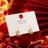 Mucci plata S925 oro con diamantes pendientes estilo tarjeta moda orillos mujer simple y versátil tendencia accesorios Specification image